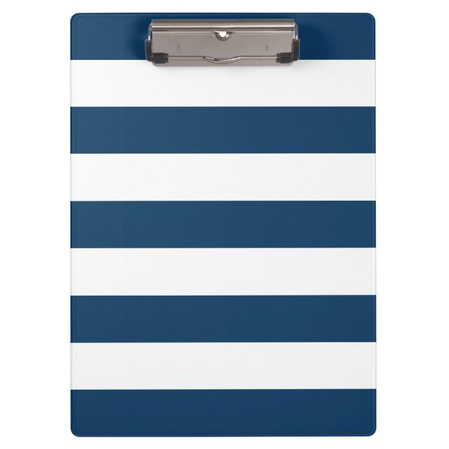 Porte-bloc Bleu de marine, Blancs, Motif rayé (Devant)