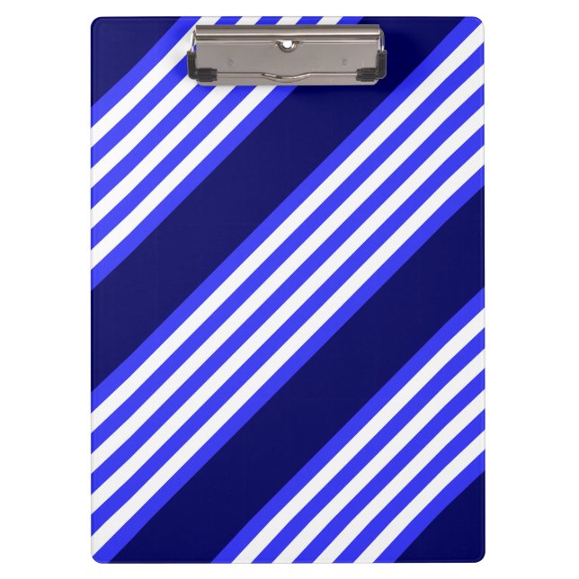 Porte-bloc Bleu et blanc cinq bandes motif (Devant)