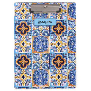 Porte-bloc Bleu sicilien Bleu blanc céramique méditerranéenne