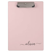 Blush Dusty rose moderne Script Girl Monogramme No