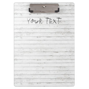 Porte-bloc Bois blanc ancien avec texte gravé