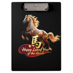 Porte-bloc Bonne année lunaire Cheval Doré Majestueux