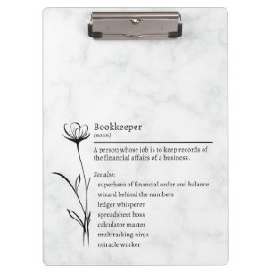 Porte-bloc Bookkeeper Definition Funny Synonyms