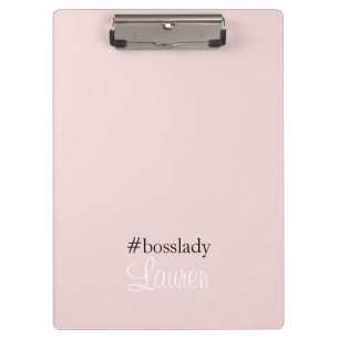 Porte-bloc #Bosslady   Rose   Calligraphie   Nom personnalisé