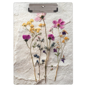 Porte-bloc botanique de fleurs sauvages pressées
