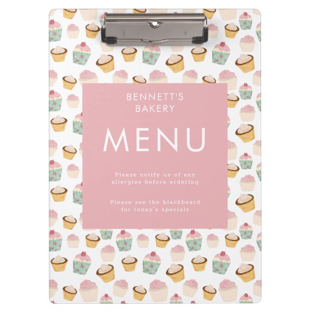 Porte-bloc Boulangerie Cupcake Business Menu (Devant)