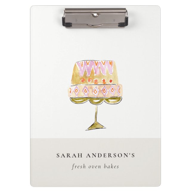 Porte-bloc Boulangerie de gâteau couleur pastel minimum (Devant)