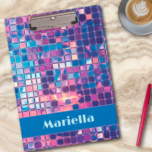 Porte-bloc Boule Disco Bleu super & Violet Personnalisée