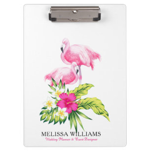 Porte-bloc Bouquet Flamants roses & Fleurs Tropicales