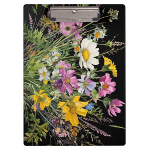 Porte-bloc bouquet fleur sauvage aquarelle sur arrière - plan