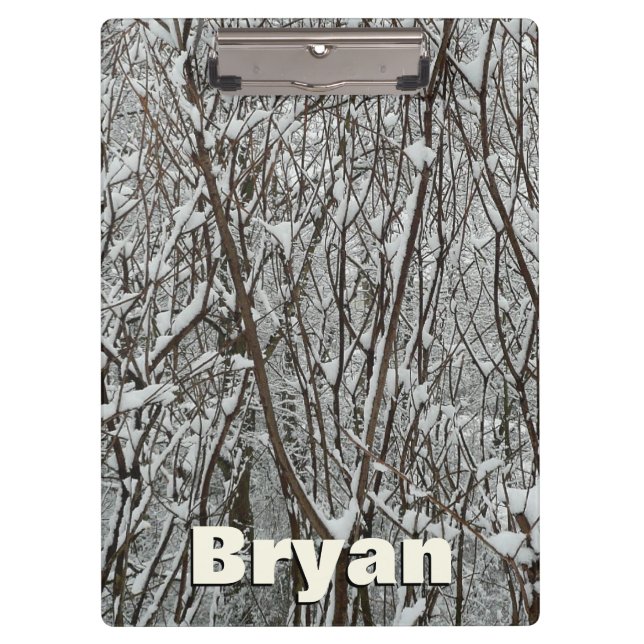Porte-bloc Branches couvertes de neige Abstraite hivernale (Devant)
