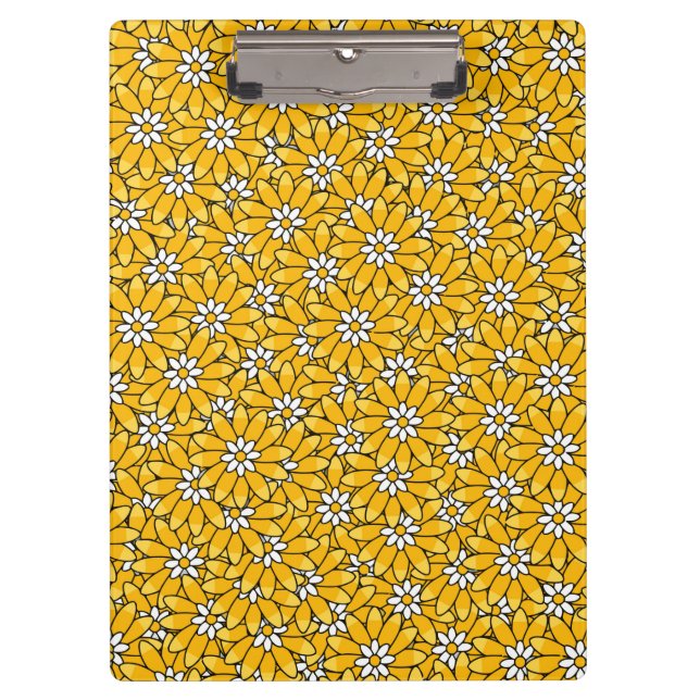 Porte-bloc Bright Jaune Chevauchement Floral (Devant)