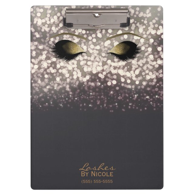 Porte-bloc Bronze gris Lumières Gold Maquillage Eyes Lashes (Devant)