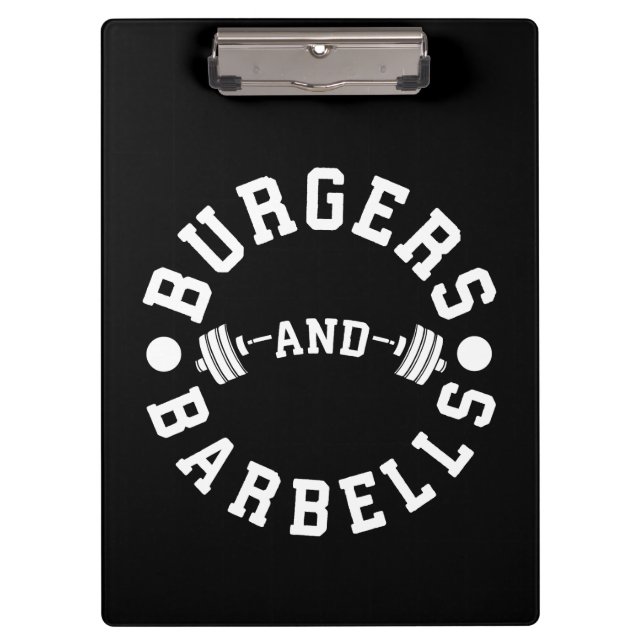 Porte-bloc Burgers et Barbells - Drôle Exercice Motivationnel (Devant)