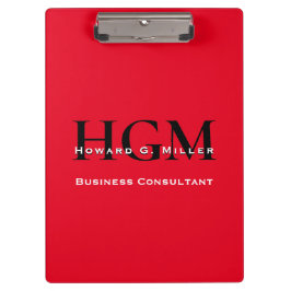 Porte-bloc Business Modern Rouge Noir 3 Lettre Monogramme Log