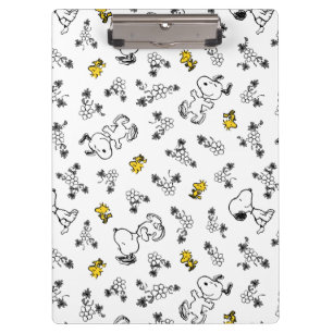 Porte-bloc cacahuètes   Snoopy & Woodstock B&W Flower Motif