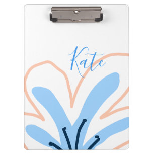 Porte-bloc Cadeau rétro bohème ajouter un nom fleur pastel or