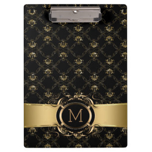 Porte-bloc Cadre Ornat Baroque Noir Et Or