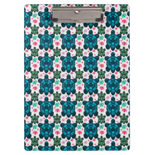Porte-bloc Cahier Carnet Tortue Mignonne et Motif Floral Sans