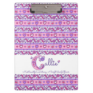 Porte-bloc Callie nom signifiant coeur doodles porte - bloc