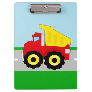 Porte-bloc Camion rouge/jaune de l'enfant à benne basculante