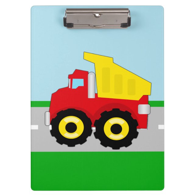 Porte-bloc Camion rouge/jaune de l'enfant à benne basculante (Devant)
