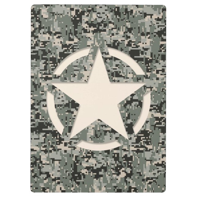 Porte-bloc Camouflage numérique du symbole étoile (Dos)