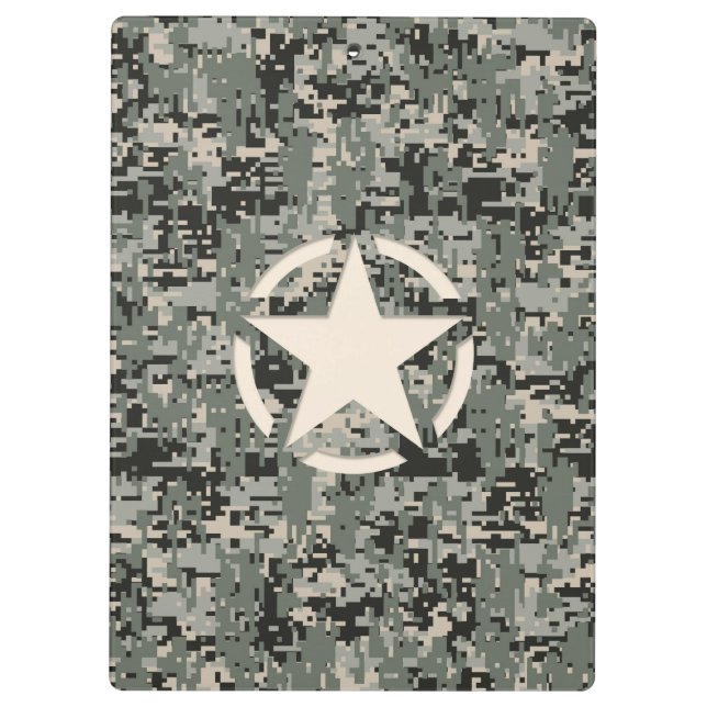 Porte-bloc Camouflage numérique du symbole étoile (Dos)