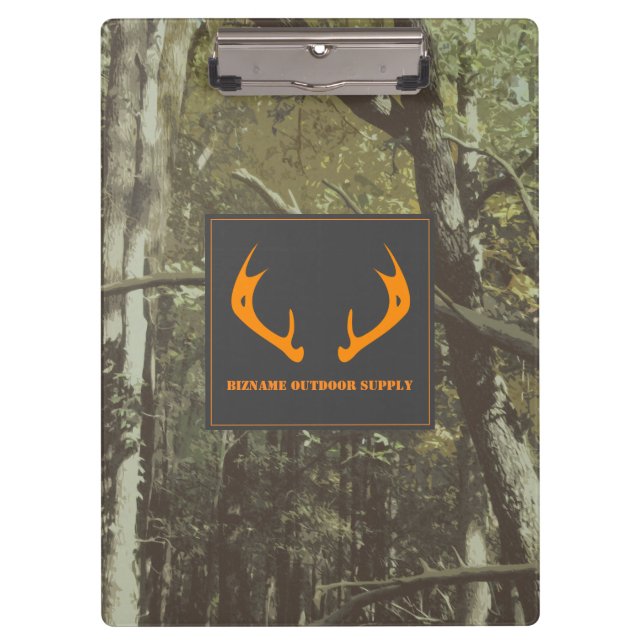 Porte-bloc Camouflage Orange Deer Antlers Affaires Extérieure (Devant)