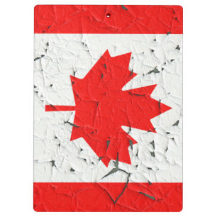 Porte-bloc Canadian Red Maple Leaf CANADA Peeling Paint style