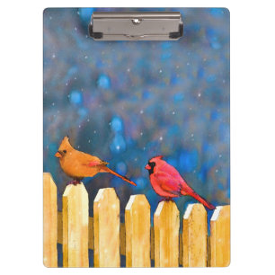 Porte-bloc Cardinals on the Fence Painting - Art original