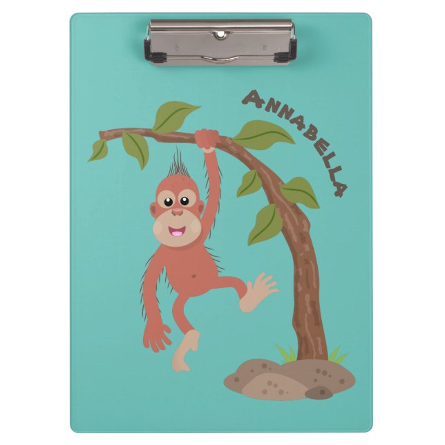 Porte-bloc Caricature de bébé orangoutan joyeux (Devant)