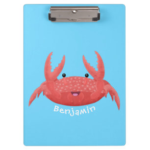 Porte-bloc Caricature de crabe rouge cuite