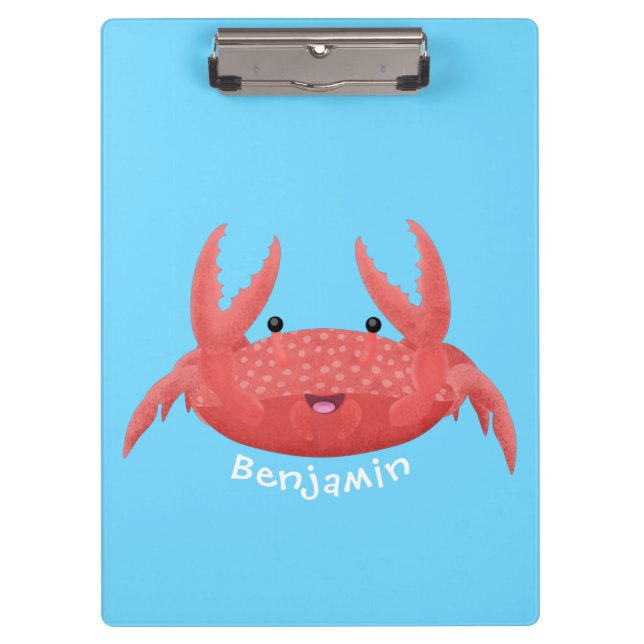 Porte-bloc Caricature de crabe rouge cuite (Devant)
