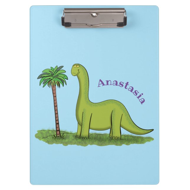 Porte-bloc Caricature de dinosaure de brontosaurus vert migno (Devant)