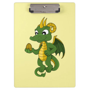 Porte-bloc Caricature de dragon vert