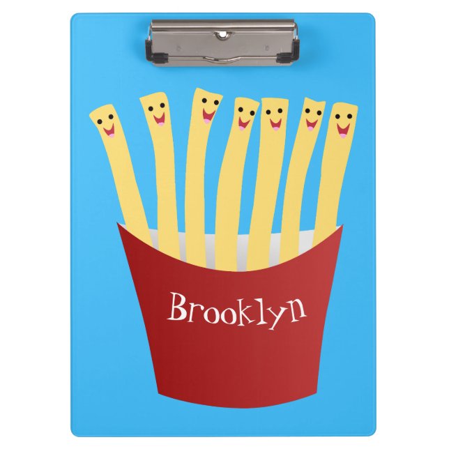 Porte-bloc Caricature de frites Cute kawaii fast food (Devant)
