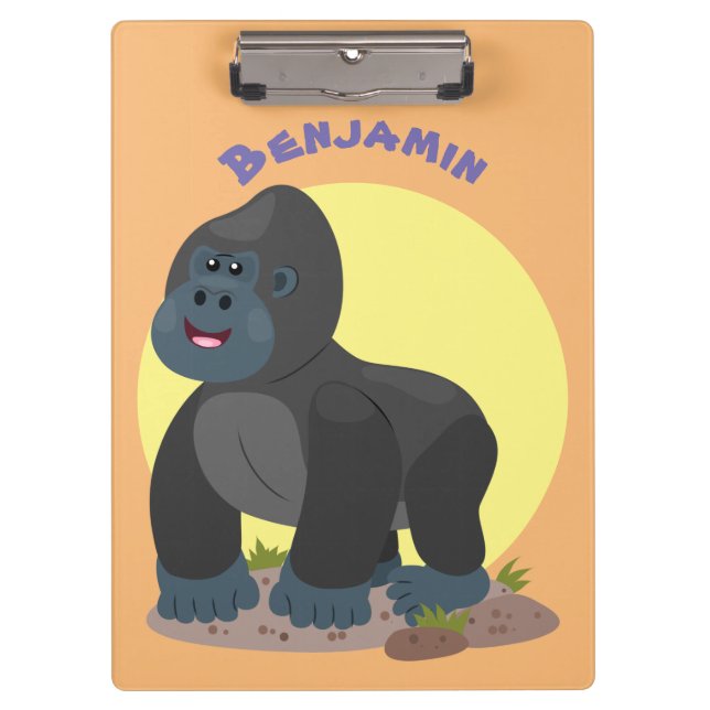 Porte-bloc Caricature de gros gorilles joyeux (Devant)