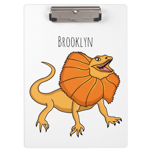 Porte-bloc Caricature de lézard à col frisé orange (Devant)