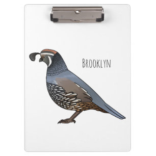 Porte-bloc Caricature d'oiseau de caille de Californie