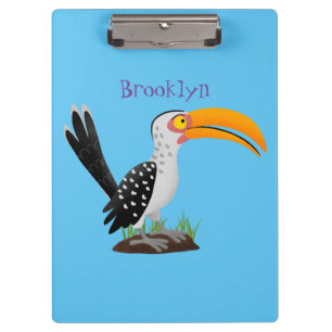 Porte-bloc Caricature d'oiseau de safari de barbecue jaune am