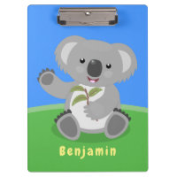 Caricature joyeux koala agitant