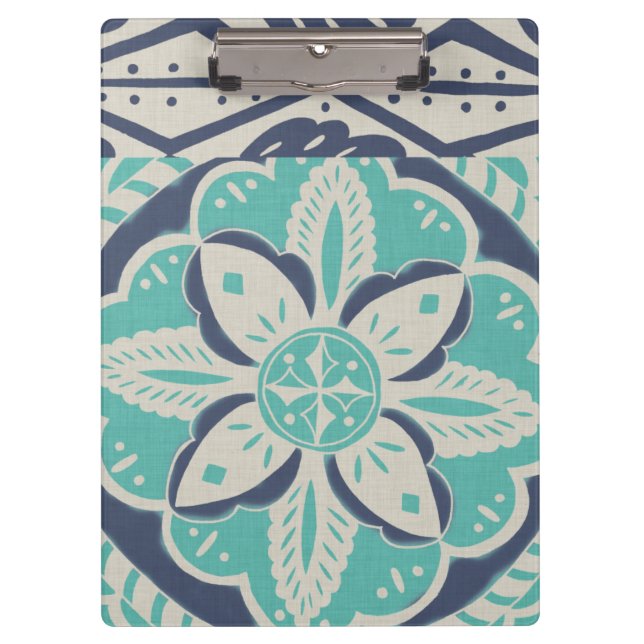 Porte-bloc Carrelage bleu Batik IV (Devant)