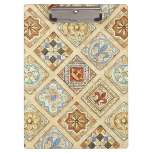 Porte-bloc Carrelage médiéval en céramique Couronnes Fleur De