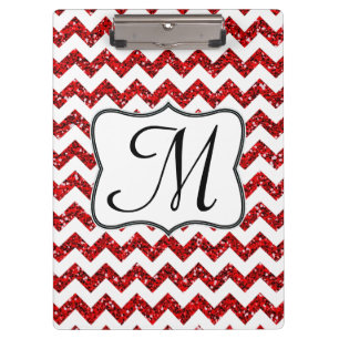 Porte-bloc Carte à clim initiale Red Chevron moderne