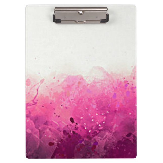 Porte-bloc Carte à clip personnalisée rose et blanc ! (Devant)