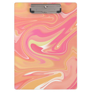 Porte-bloc Carte à clips en marbre orange