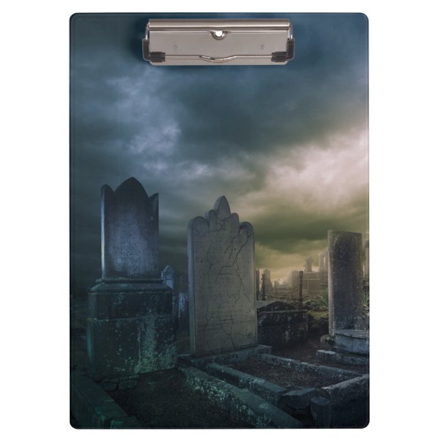 Porte-bloc Carte à clips gothique de cimetière (Devant)