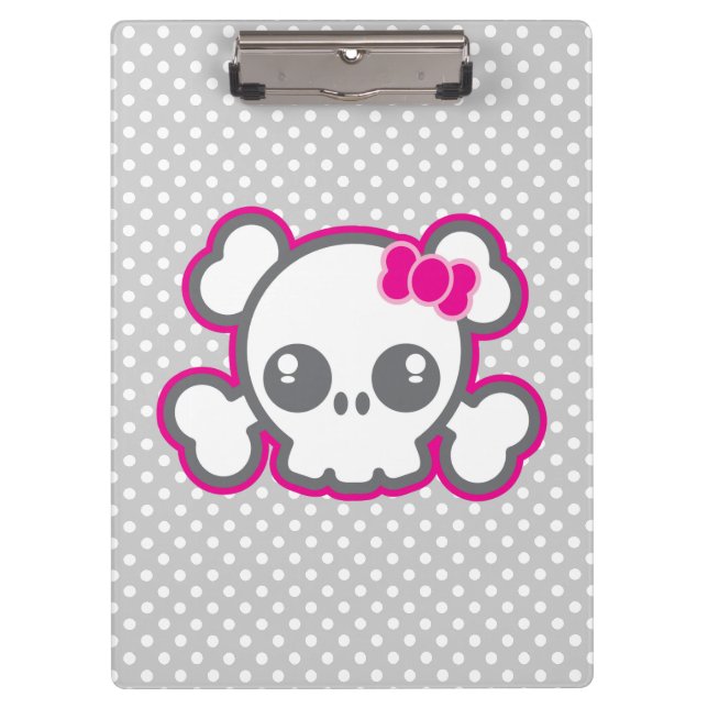 Porte-bloc Carte à clips Kawaii Pink Ribbon (Devant)