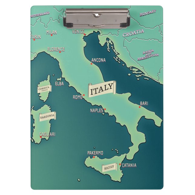 Porte-bloc Carte Classique De L'Italie (Devant)